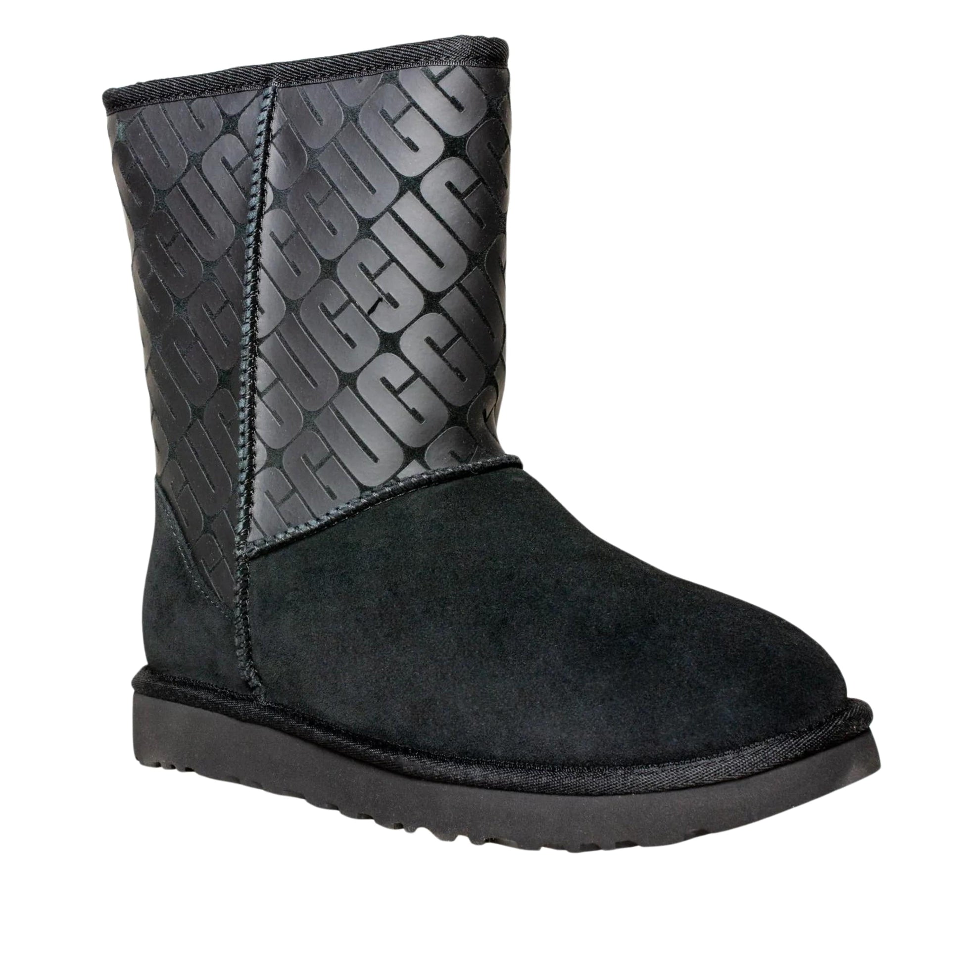 UGG Womens Shoes 38 / Green UGG -  Classic Short II UGG Logo Black Boots