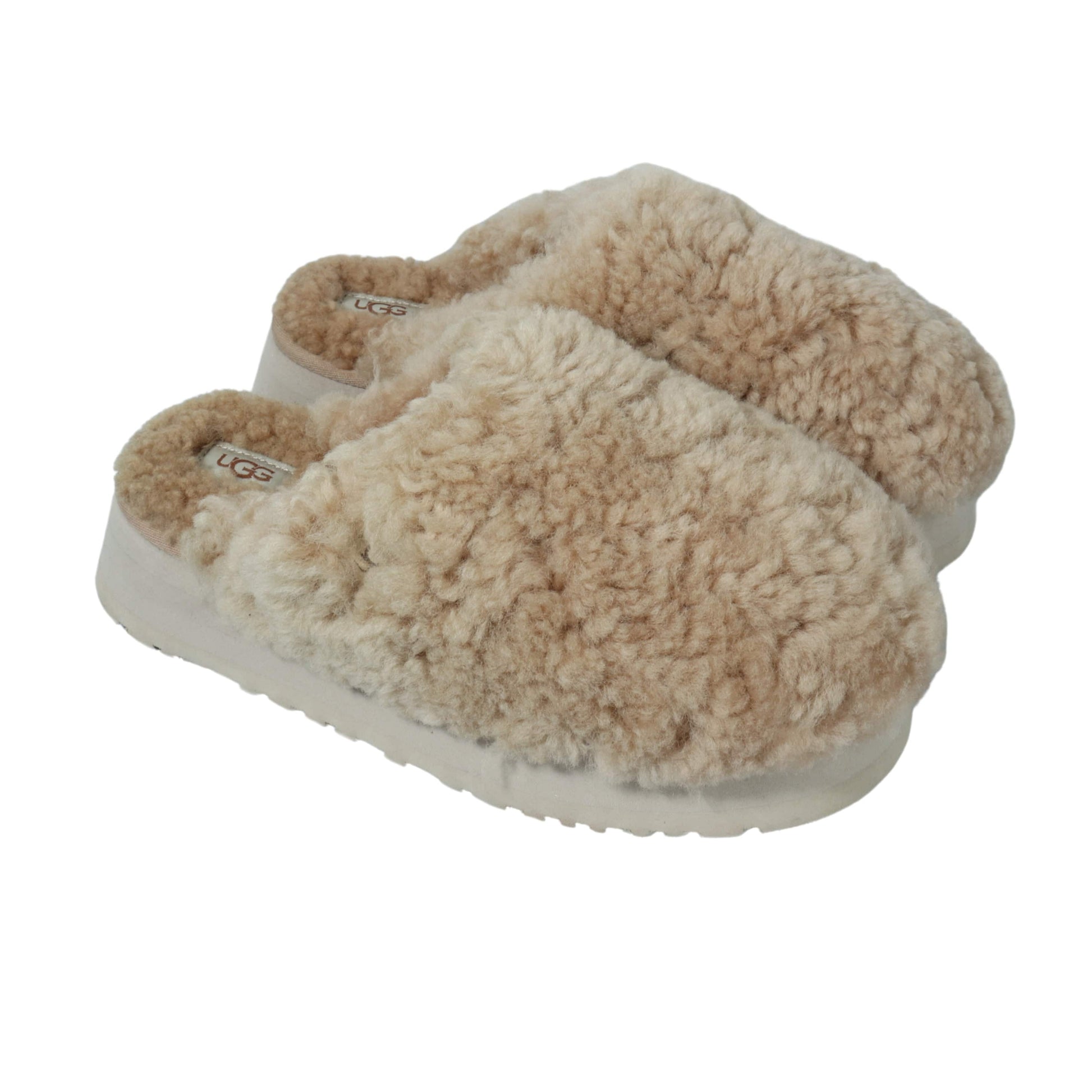 UGG Womens Shoes 38 / Beige UGG - Curly fur Slippers