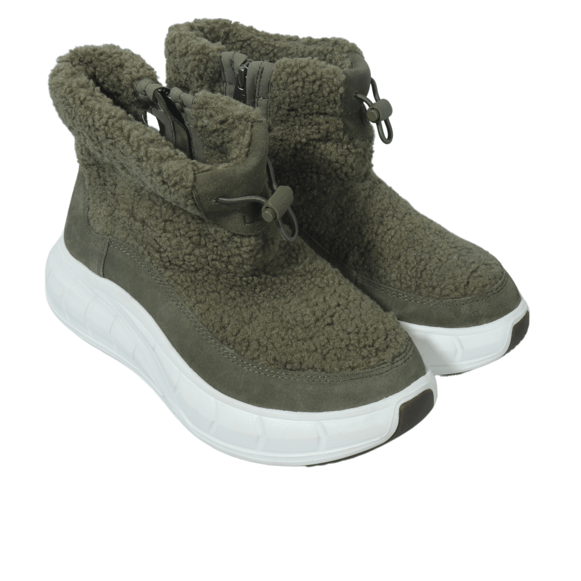 UGG Womens Shoes 38 / Green UGG - Curly wool zipper bootie