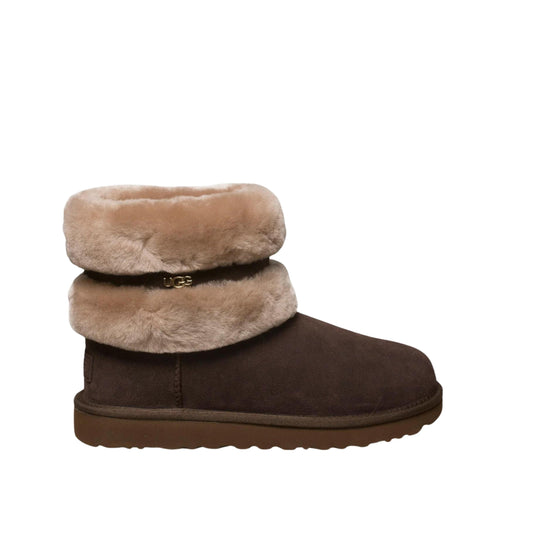 UGG Womens Shoes 38 / Brown UGG - Fluff Mini Belted boots