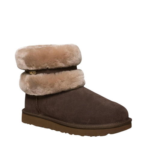 UGG Womens Shoes 38 / Brown UGG - Fluff Mini Belted boots