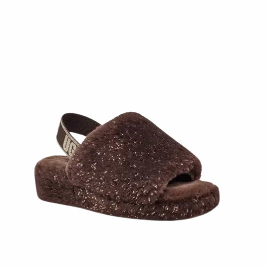 UGG Womens Shoes 38 / Brown UGG - Fluff Yeah Metallic Sparkle slippers