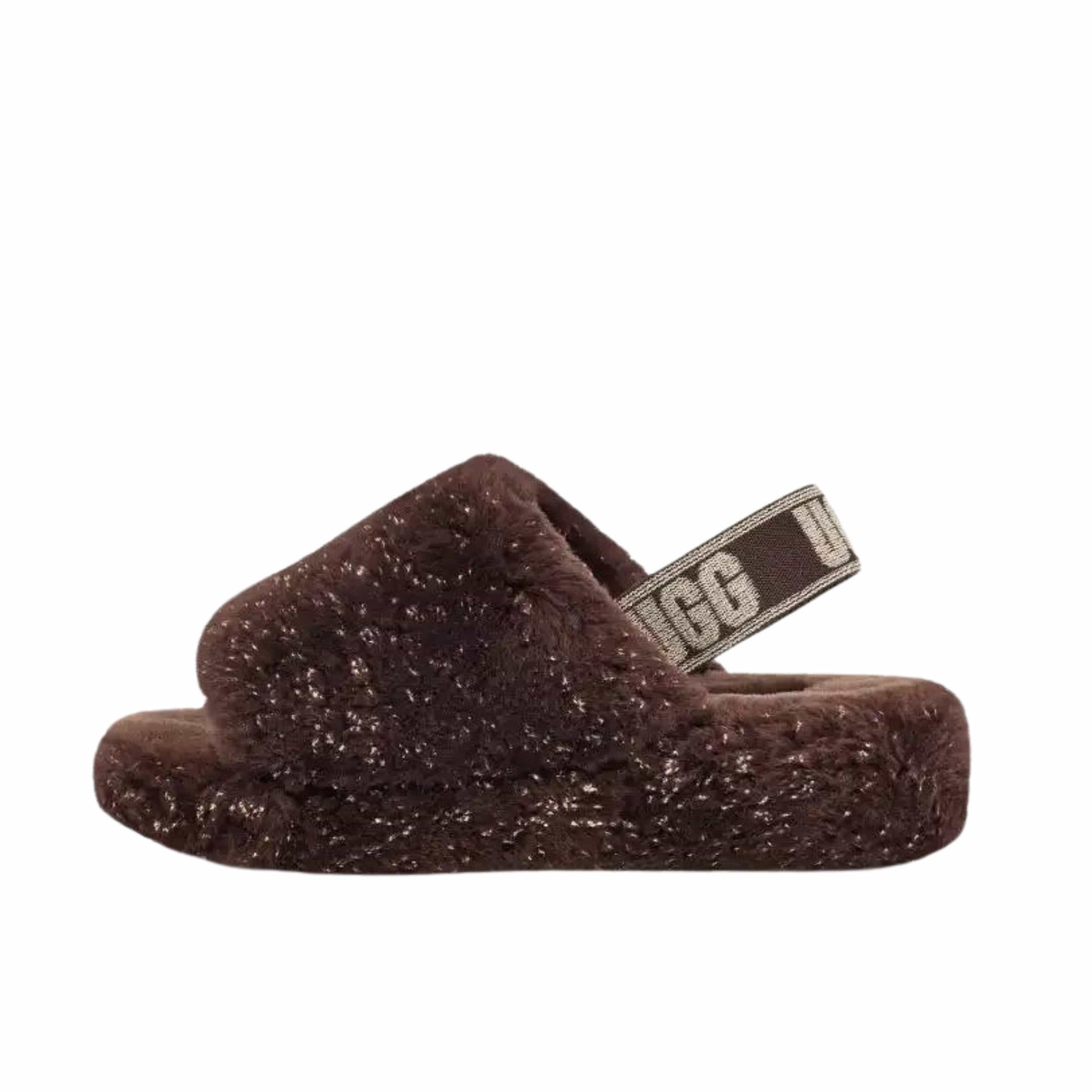 UGG Womens Shoes 38 / Brown UGG - Fluff Yeah Metallic Sparkle slippers