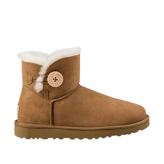 UGG Womens Shoes 38 / Brown UGG - Mini Bailey Button Boots