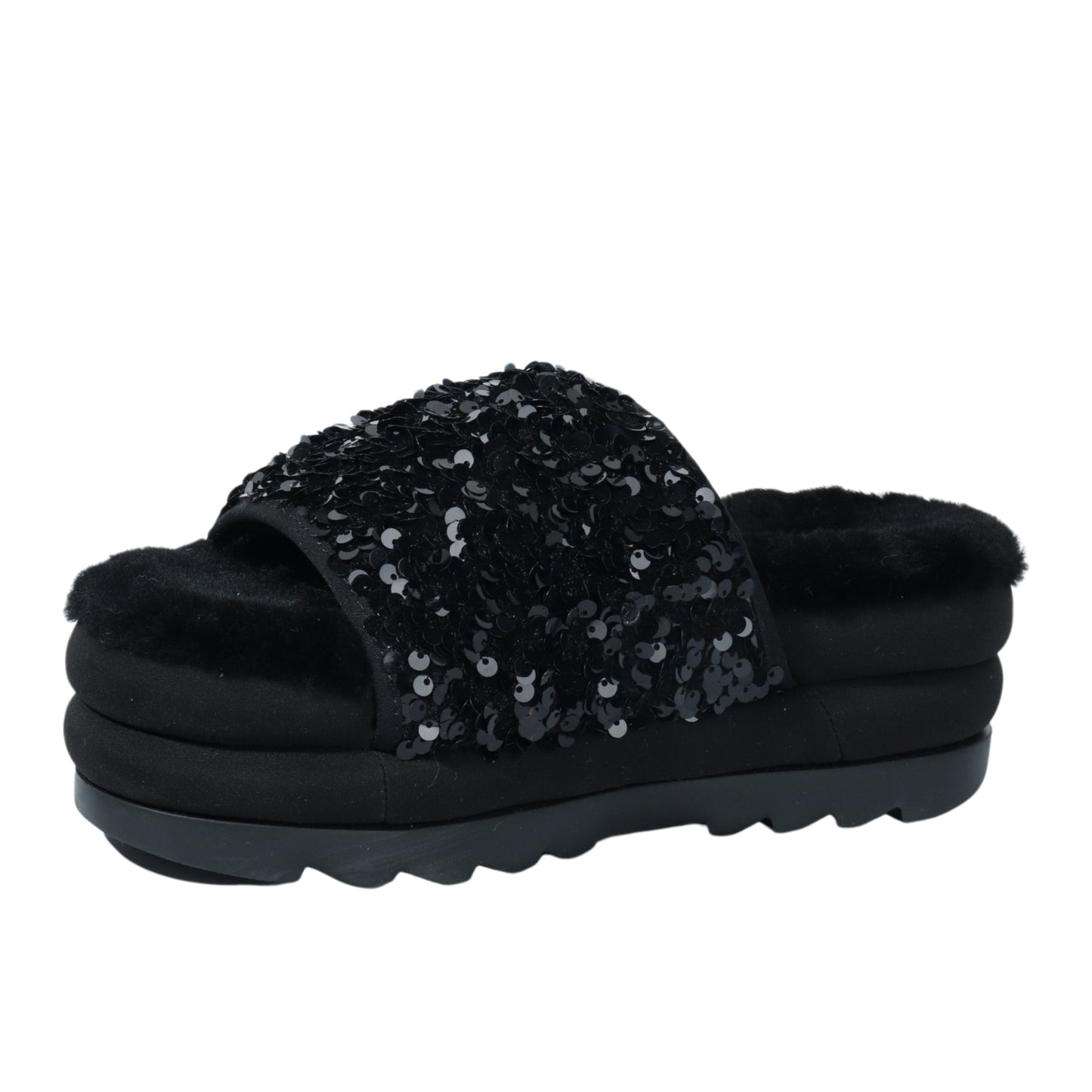 UGG Womens Shoes 38 / Black UGG - Sparkly Faux fur slippers