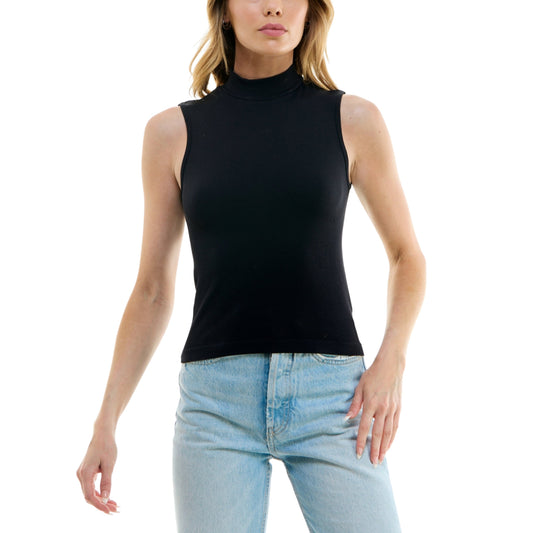 ULTRA FLIRT Womens Tops L / Black ULTRA FLIRT - Seamless Mock-Turtleneck Top