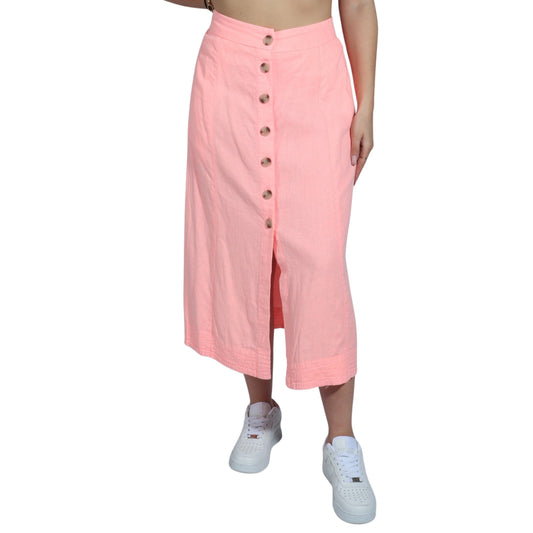 UNIVERSAL THREAD Womens Bottoms M / Pink UNIVERSAL THREAD -  Linen Utility Midi A-Line Skirt