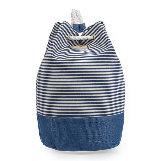 VERDE Beach Bags Blue VERDE - Striped Beach Backpack