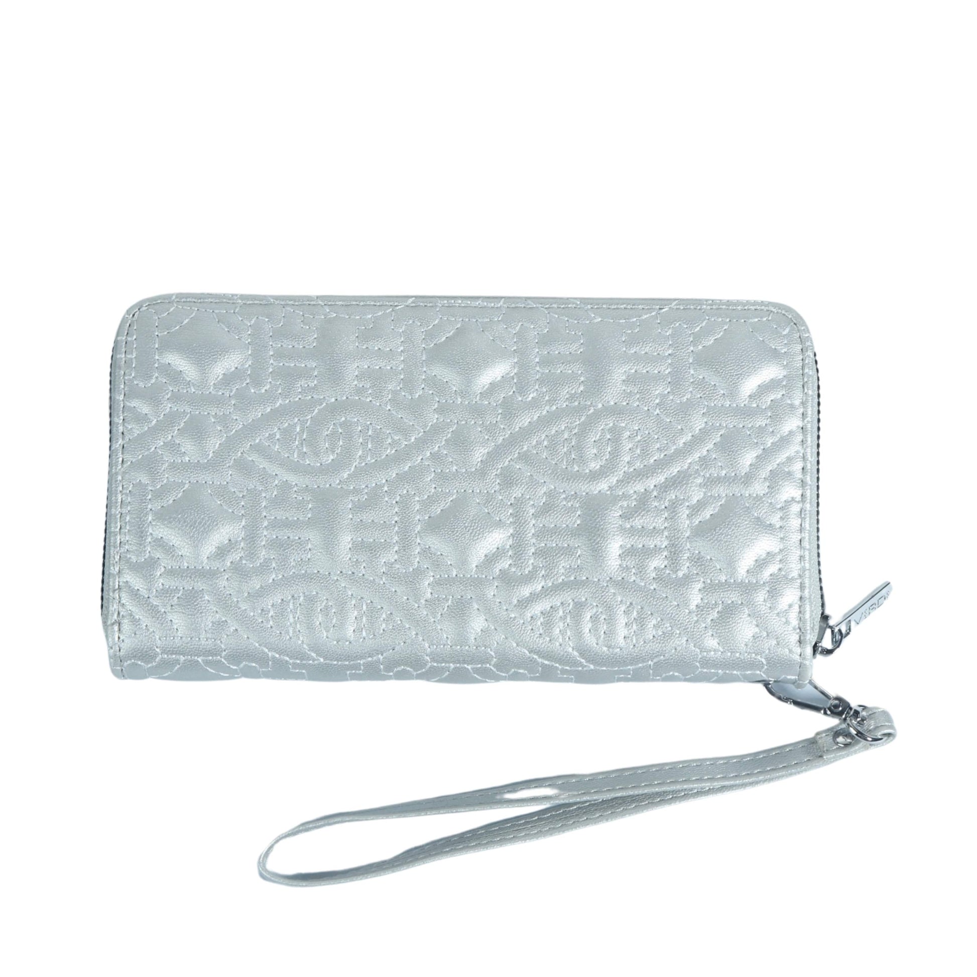 VERDE Women Bags Silver VERDE - Quilted Zippered Wallet