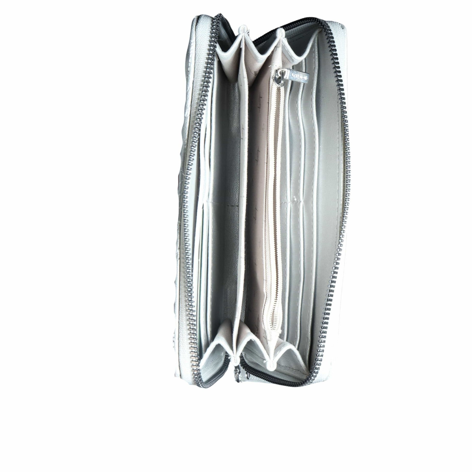 VERDE Women Bags Silver VERDE - Quilted Zippered Wallet