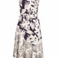 VINCE CAMUTO Womens Dress XS / Multi-Color VINCE CAMUTO - Printed Linen Mix Print Midi Dress