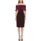 VINCE CAMUTO Womens Dress S / Burgundy VINCE CAMUTO - Velvet Mini Cocktail and Party Dress