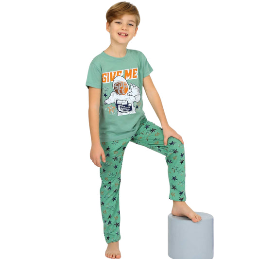 VITMO Baby Boy 1-2 Years / Green VITMO - BABY - Short Sleeve Pajama Set