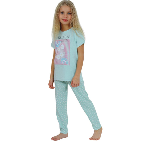 VITMO Girls Pajamas 4-5 Years / Green VITMO - Kids - Fete D'ete Graphic Pajama Set
