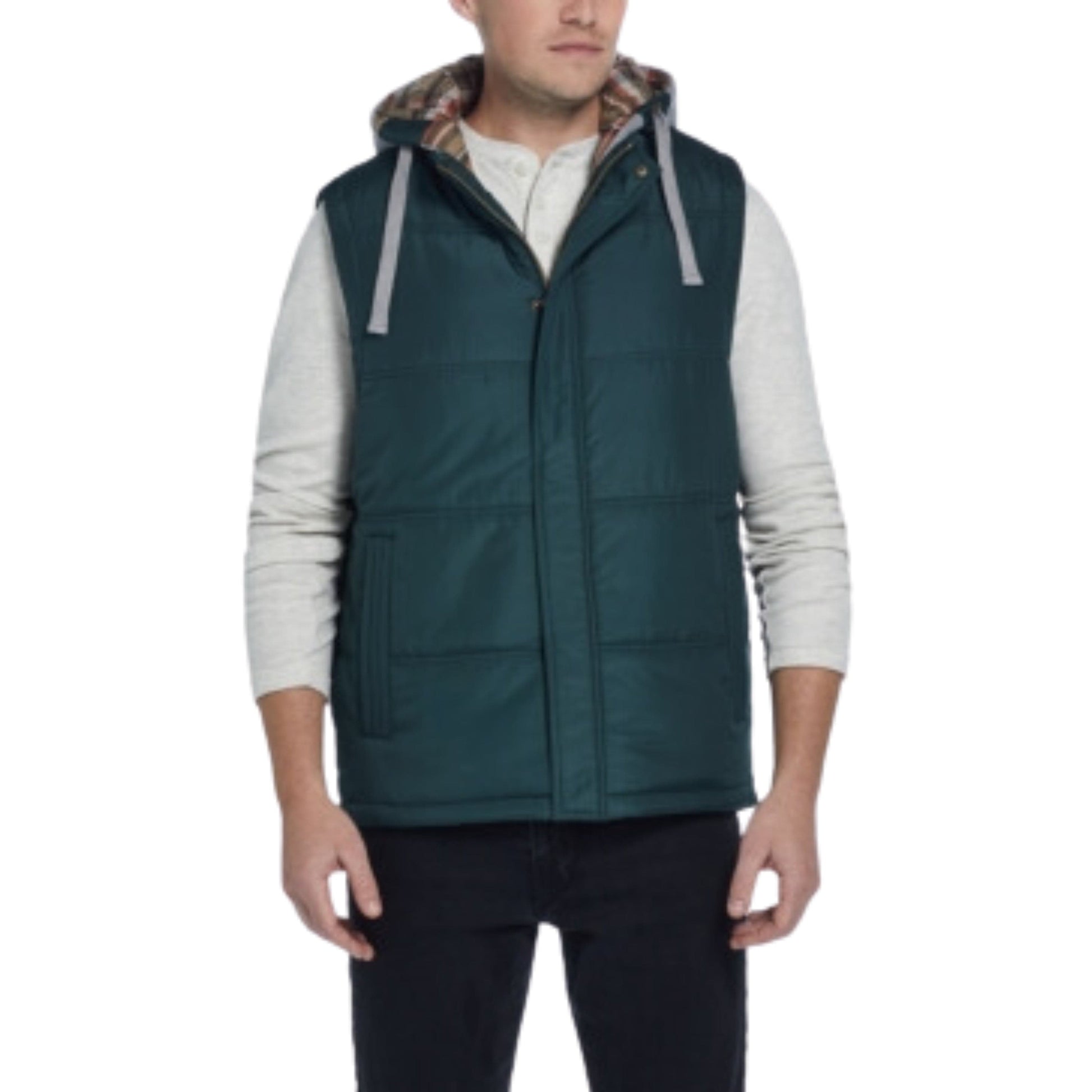 WEATHERPROOF Mens Jackets L / Green WEATHERPROOF - Hooded Puffer Vest