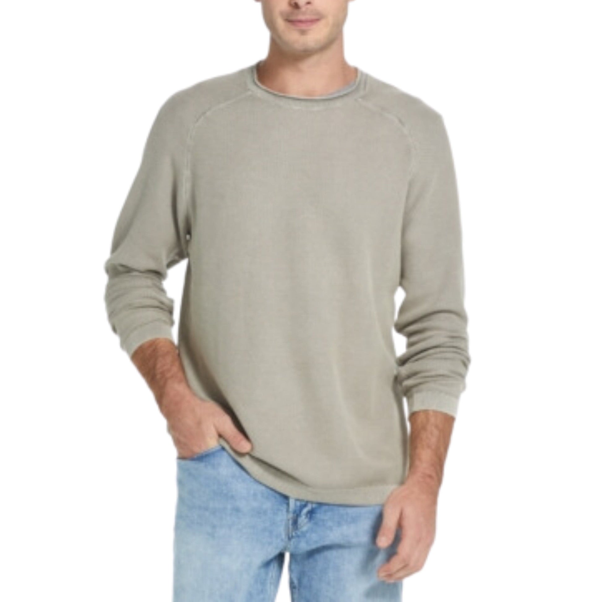 WEATHERPROOF Mens Tops S / Beige WEATHERPROOF - Crewneck Textured Pullover Sweater