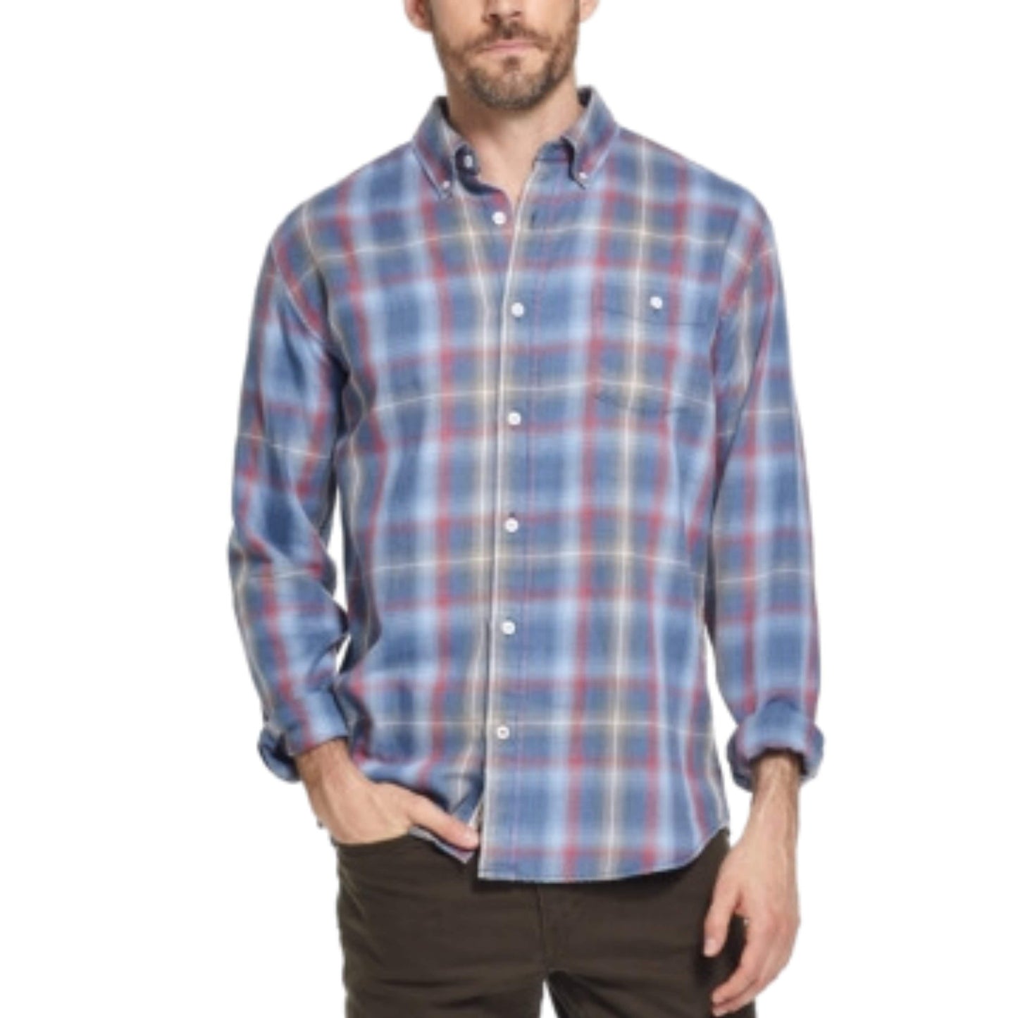 WEATHERPROOF Mens Tops XXXL / Multi-Color WEATHERPROOF - Long Sleeve Button Down Casual Shirt