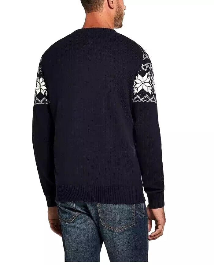 WEATHERPROOF Mens Tops XL / Navy WEATHERPROOF - Patterned Crew Neck Classic Fit Vintage Look Pullover Sweater