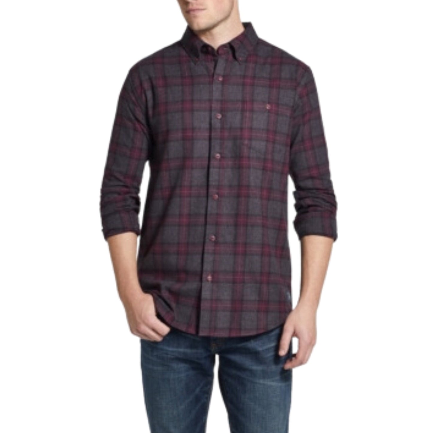 WEATHERPROOF Mens Tops S / Multi-Color WEATHERPROOF - Plaid Classic Fit Casual Shirt