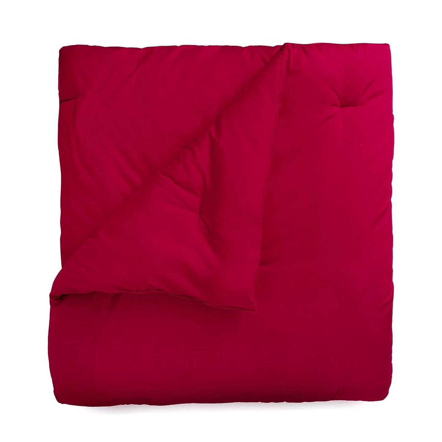 WELSPUN BASICS Comforter/Quilt/Duvet Full/Queen / Red WELSPUN BASICS - Cozy Solid Cotton Percale Comforter Set