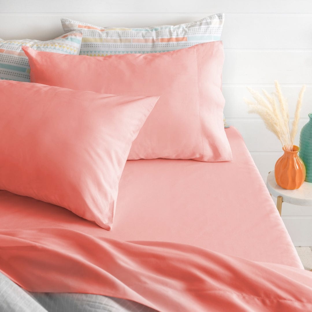 WELSPUN Sheet Sets Queen / Coral WELSPUN - 180TC Cotton Polyester Solid Sheet Se