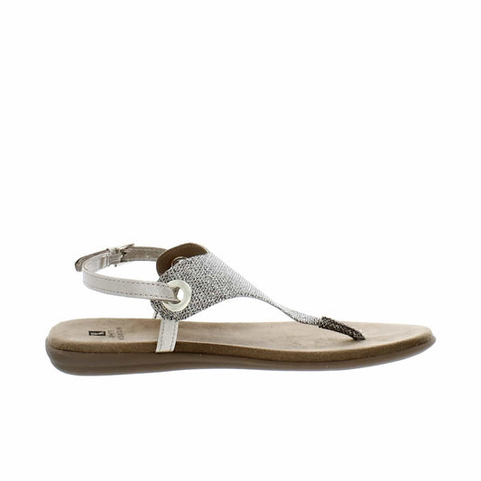 WHITE MOUNTAIN Womens Shoes 38.5 / Gold WHITE MOUNTAIN -  Breathable Side Buckle Thong Sandals