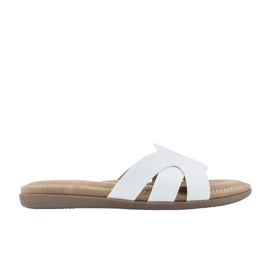 WHITE MOUNTAIN Womens Shoes 38.5 / White WHITE MOUNTAIN - Fortunate Slide Slippers
