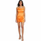 WILD FABLE Womens Dress XXL / Orange WILD FABLE -  Sleeveless Ruched Side Bodycon Dress