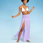 WILD FABLE Womens Swimwear XS / Purple WILD FABLE - Smocked High Slit Convertible Cover up Dress
