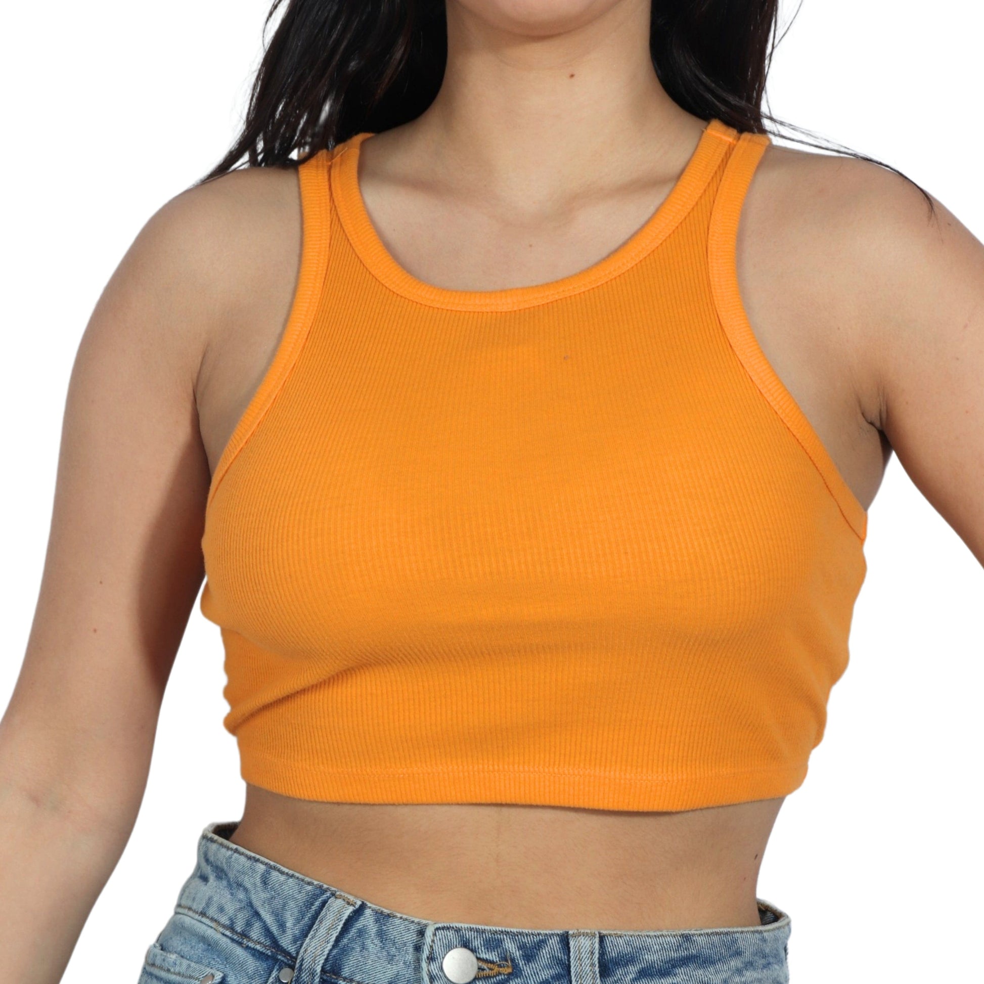 WILD FABLE Womens Tops S / Orange WILD FABLE - Basic Ribbed Cropped Top