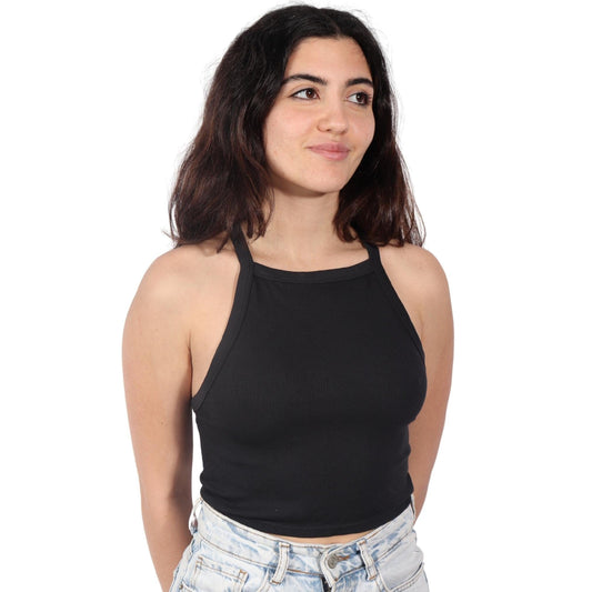 WILD FABLE Womens Tops L / Black WILD FABLE - Y Open Back Crop Top