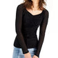 WILLOW DRIVE Womens Tops XS / Black WILLOW DRIVE -  Ruched Mesh Top