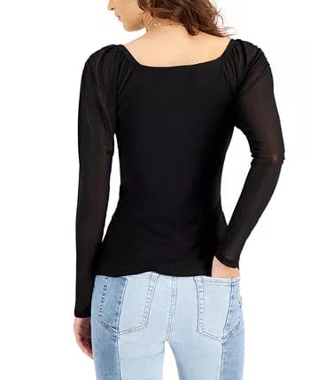 WILLOW DRIVE Womens Tops XS / Black WILLOW DRIVE -  Ruched Mesh Top