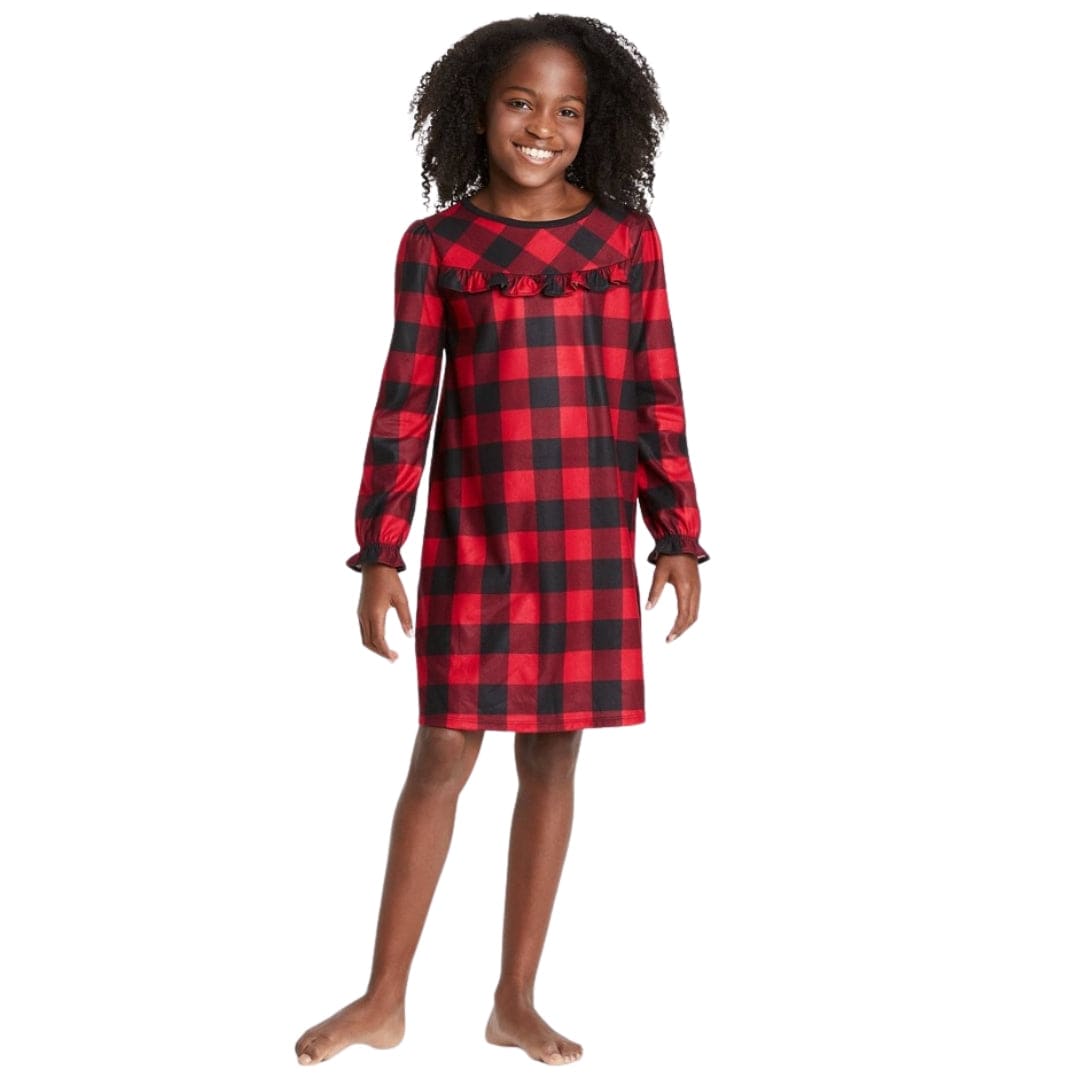 WONDERSHOP Girls Pajamas WONDERSHOP - Kids - Buffalo Check Flannel NightGown Pajama