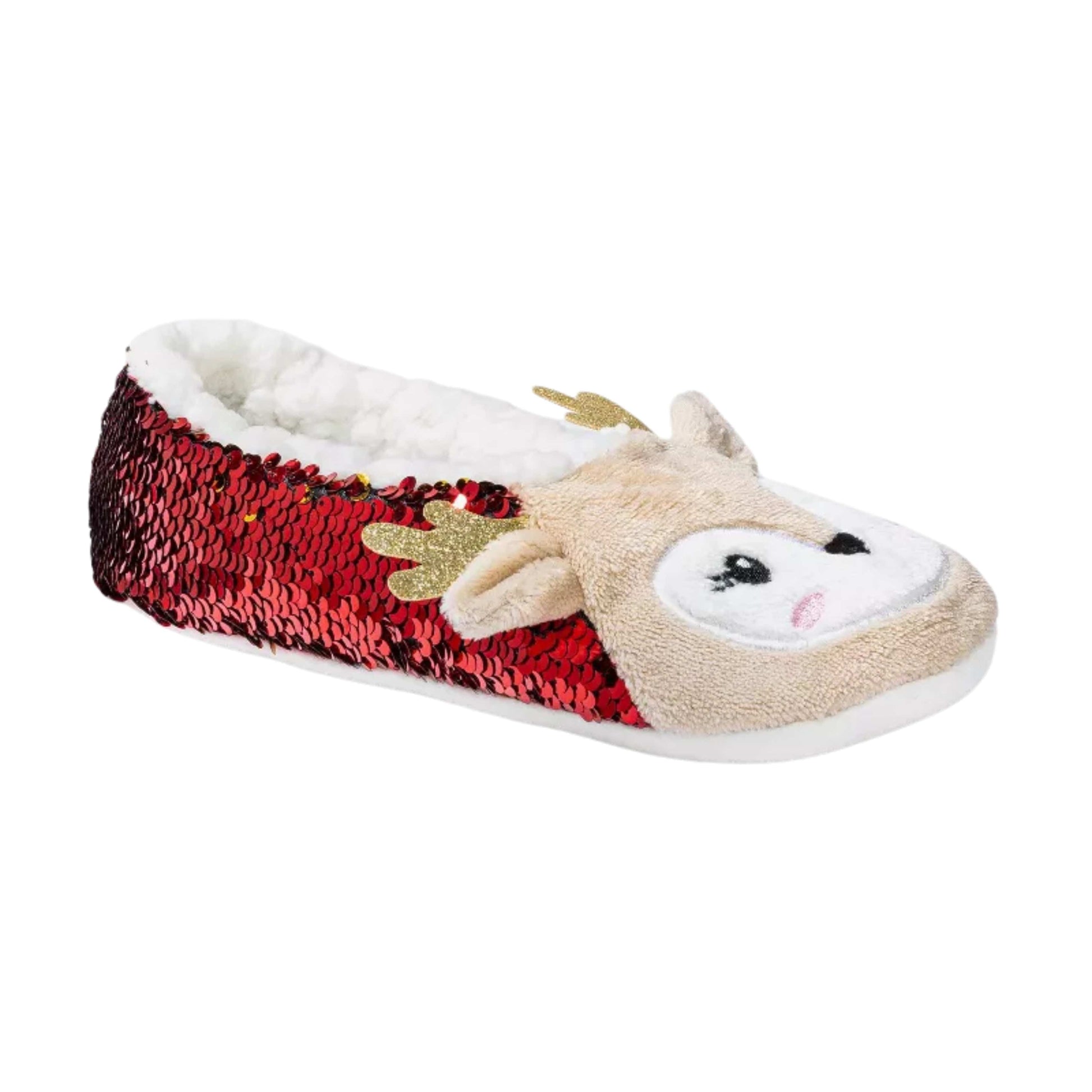 WONDERSHOP Womens Shoes 39-41 / Multi-Color WONDERSHOP - Christmas Holiday Reindeer Sock slippers