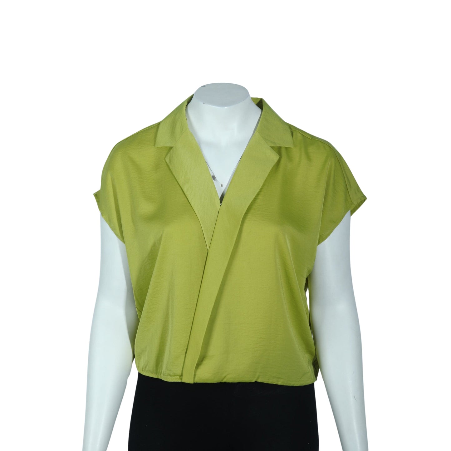 WORTHINGTON Womens Tops XL / Green WORTHINGTON - Notch Lapel Leaf Blouse Wrap