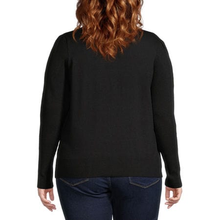 WORTHINGTON Womens Tops WORTHINGTON - V Neck Long Sleeve Pullover Sweater