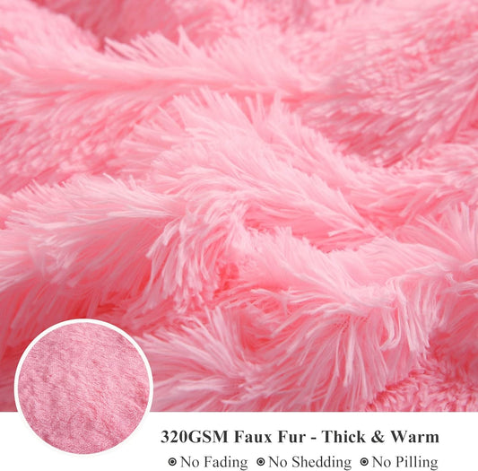 XEGE Comforter/Quilt/Duvet Queen / Pink XEGE - Faux Fur Duvet Cover