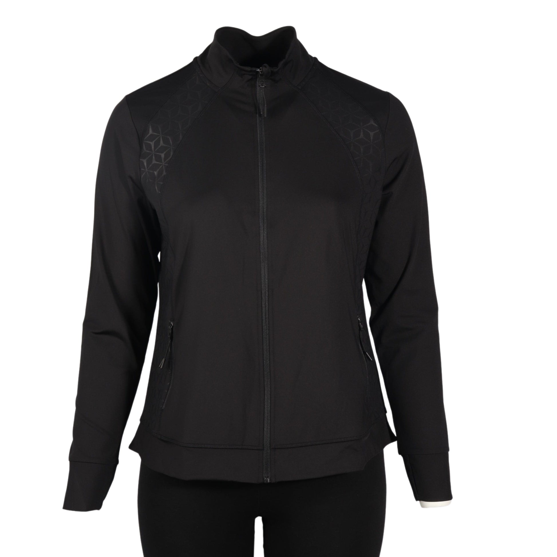 Xersion Performance Wear White/Black Athletic Zip-Up Jacket Size