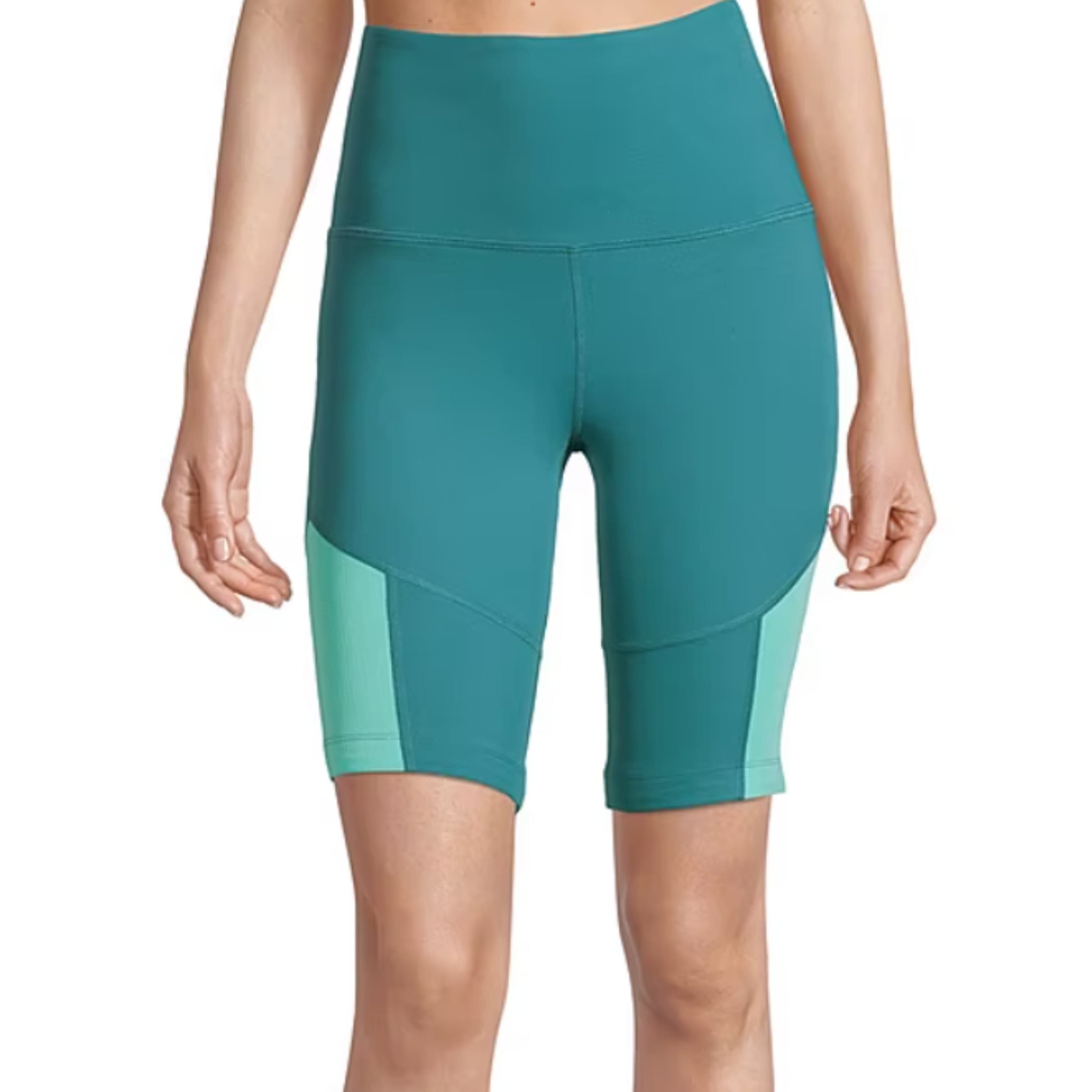 NEW Womens Xersion MOVE Green Activewear Bike Shorts, Size LARGE