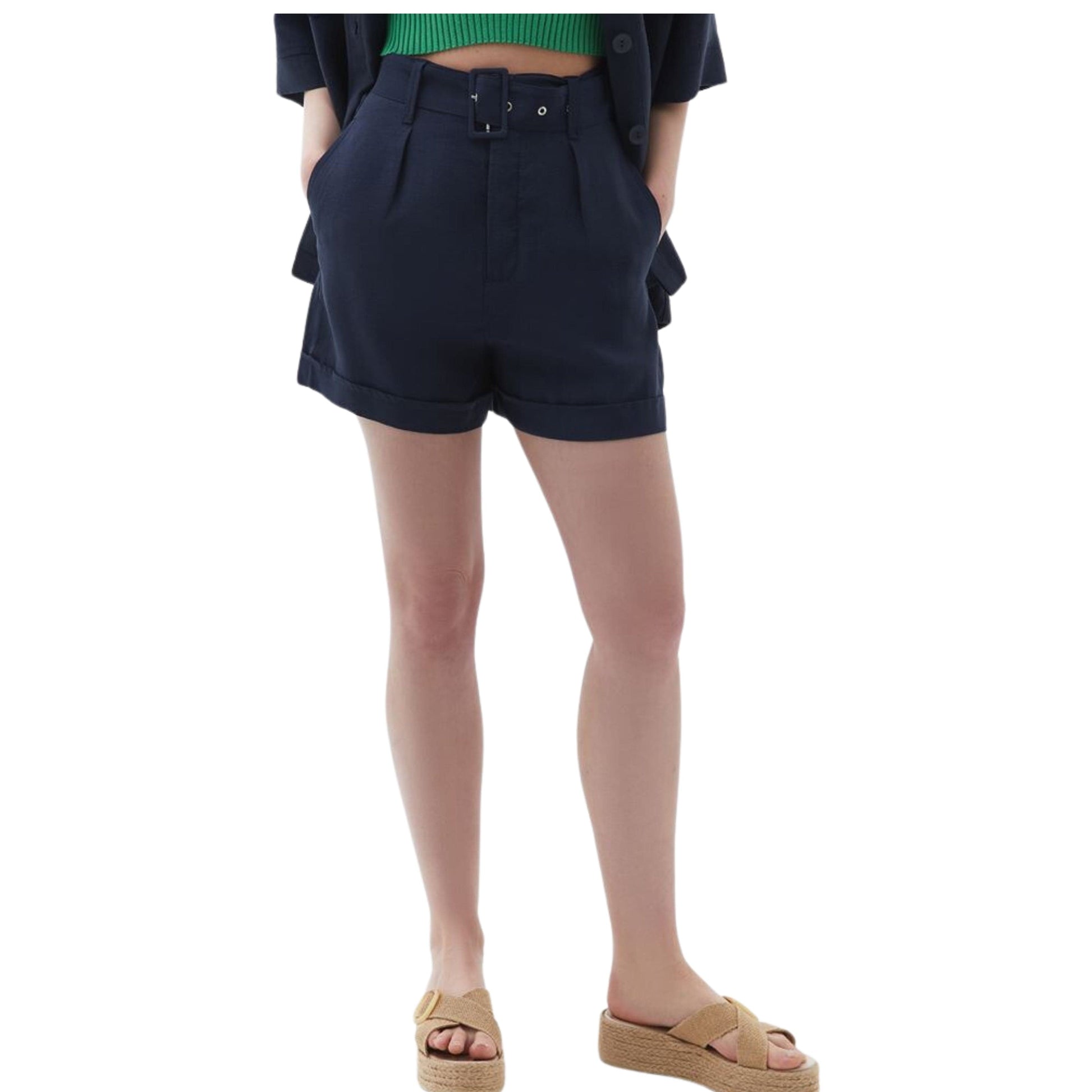 XOXO Womens Bottoms XS / Navy / 36 OXXO -  Shorts with Belt Detail