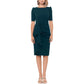 XSCAPE Womens Dress L / Green XSCAPE - Crepe Ruched Sheath Dress