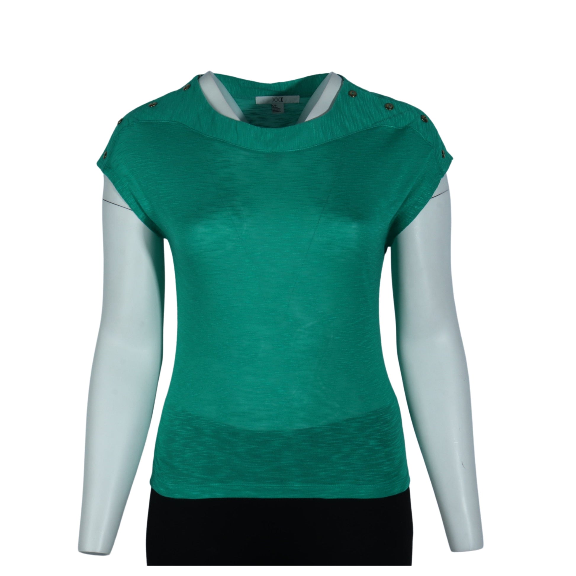 XXI Womens Tops S / Green XXI - Short Sleeve Blouse