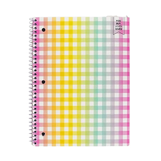YOOBI Stationery YOOBI - Multicolor Gingham Spiral Notebook