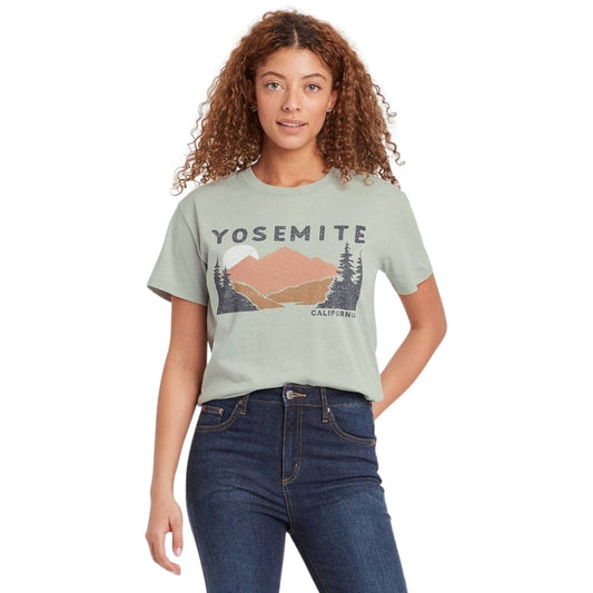 ZOE + LIV Womens Tops XS / Green ZOE + LIV - Yosemite Short Sleeve Graphic T-Shirt