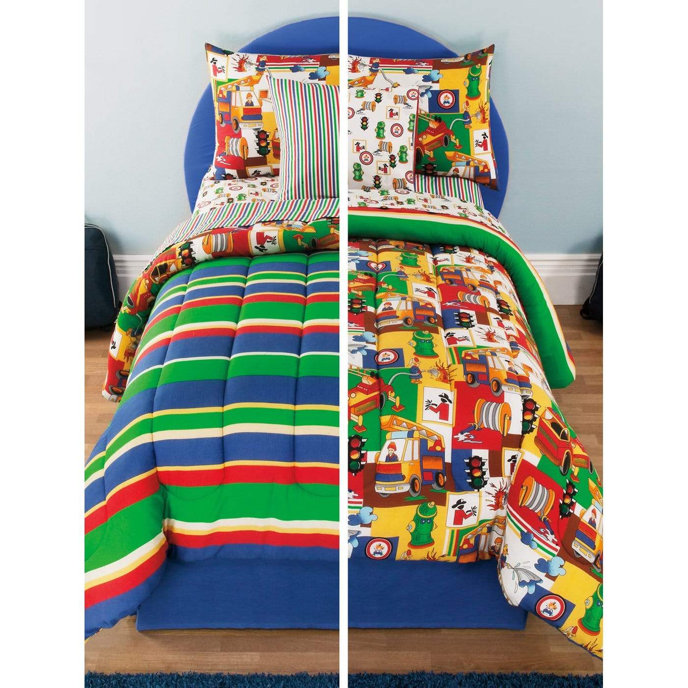3 Alarm Comforter/Quilt/Duvet Full-Queen Kids Bed in a Bag - 8 Piece