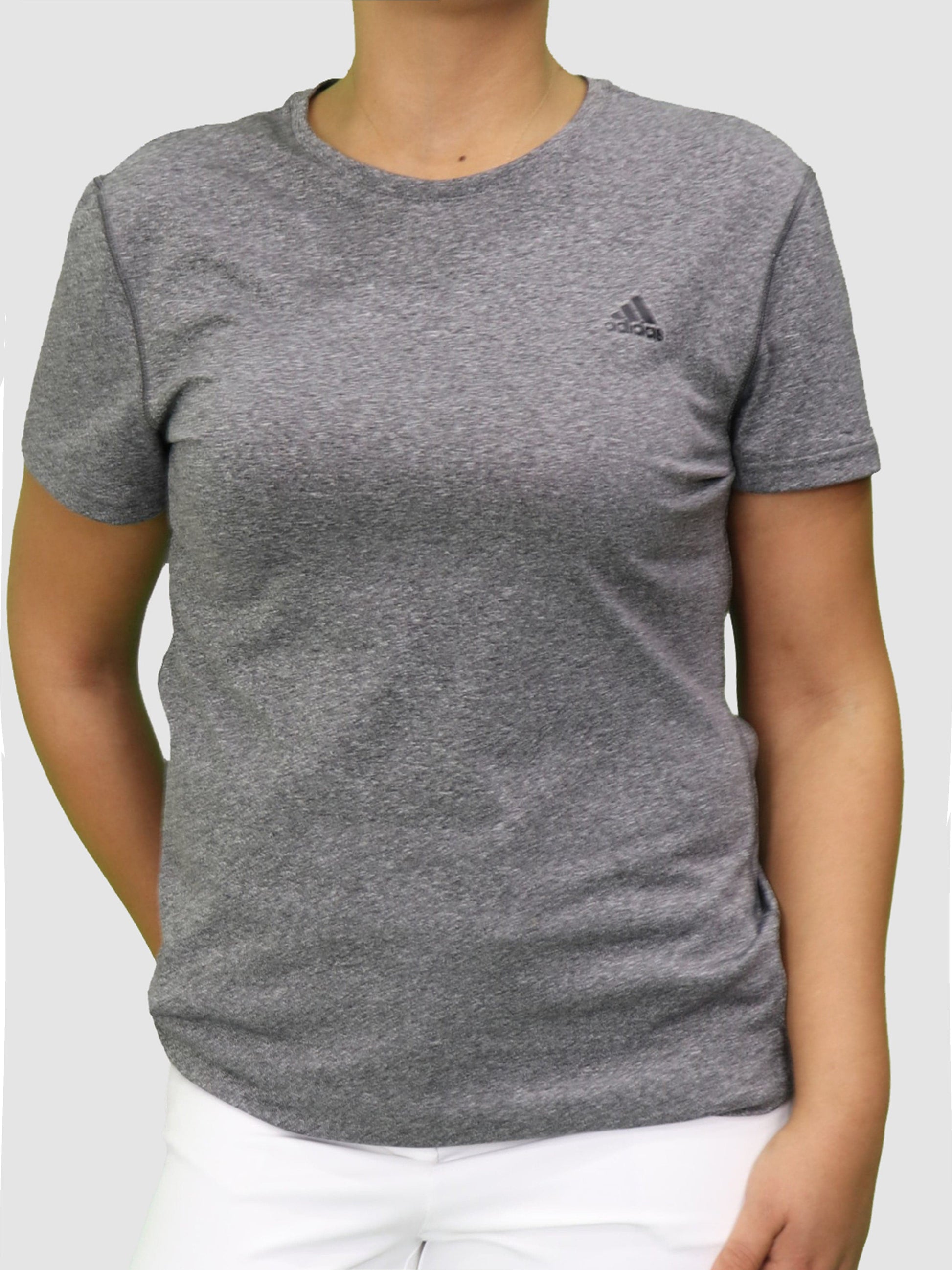 ADIDAS Womens sports Large / Grey Round Neck Short Sleeve T-Shirt