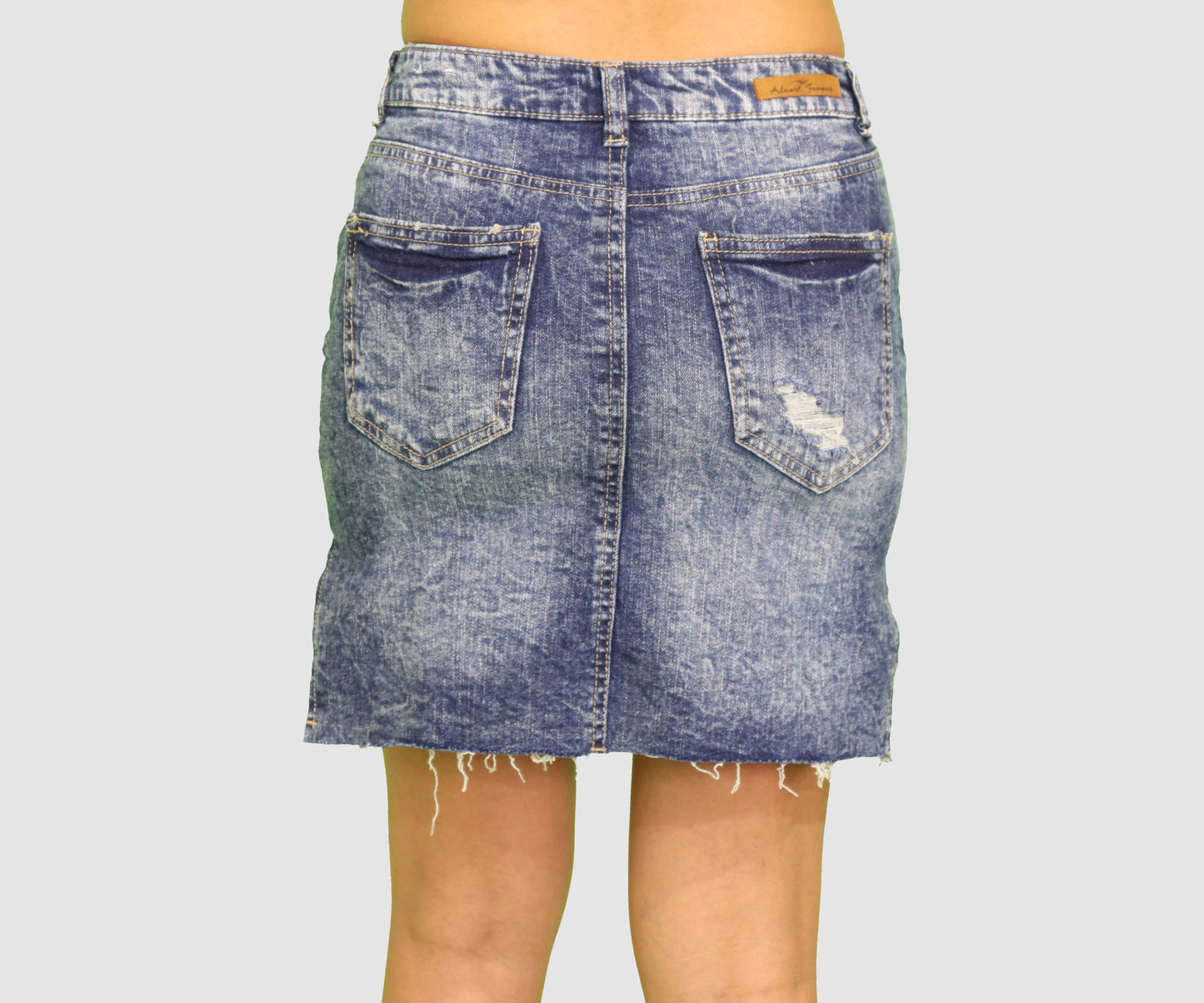 Almost Famous Womens Bottoms X-Small / Dark Blue High Rise Skirt Jeans