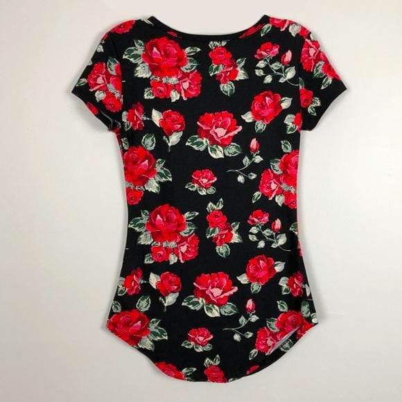 Almoust Famous Womens Tops Black Floral Top