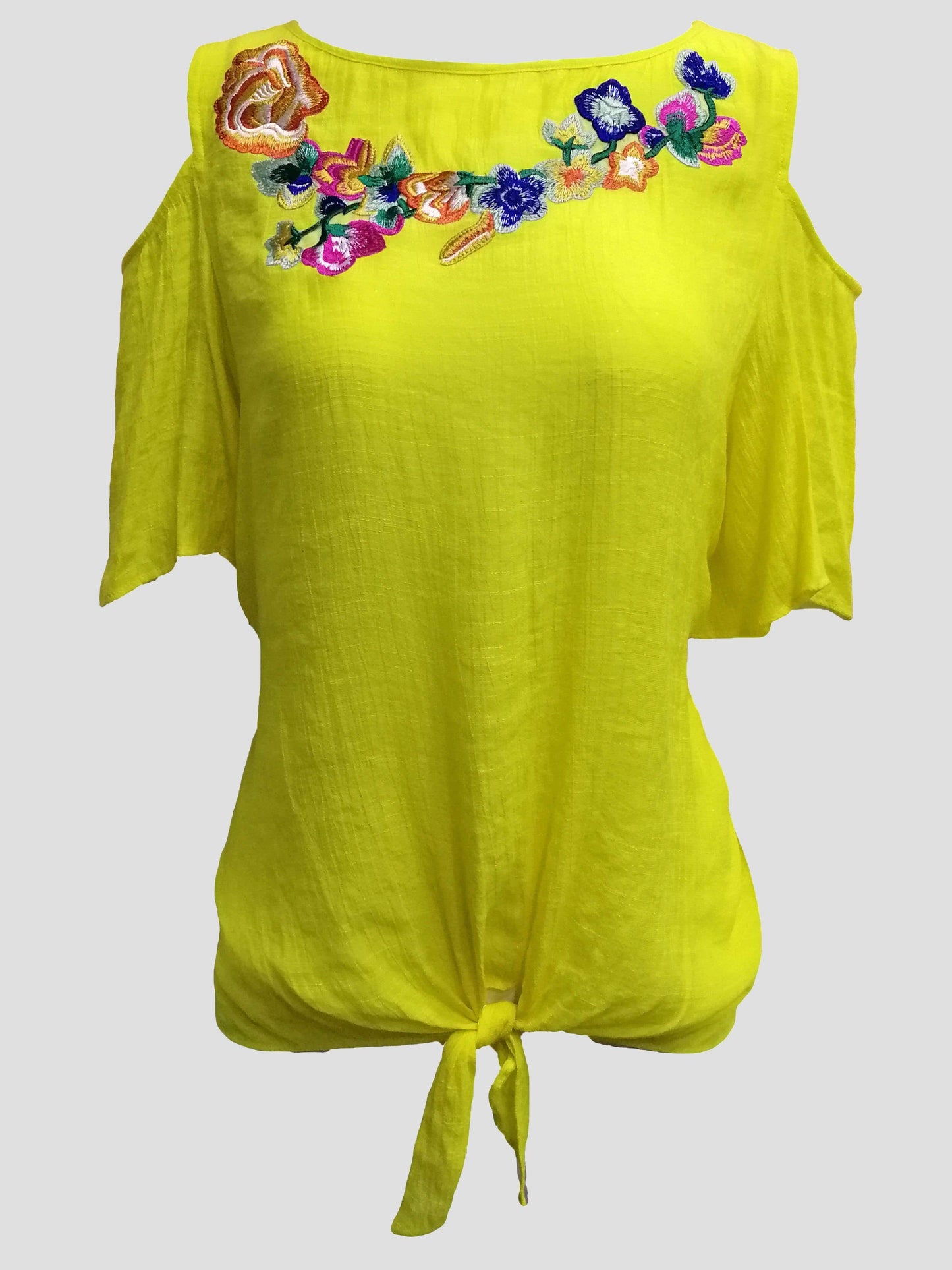 Alyx Womens Tops Large / Yellow-Multi Cold Shoulder Top